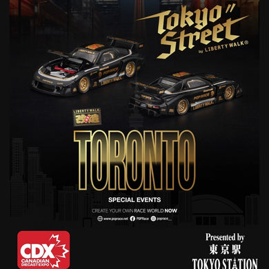(Coming Soon) POPRACE 1/64 LB SUPER SILHOUETTE MAZDA RX7 FD3S BLACK CDX Version -  PR64-0568