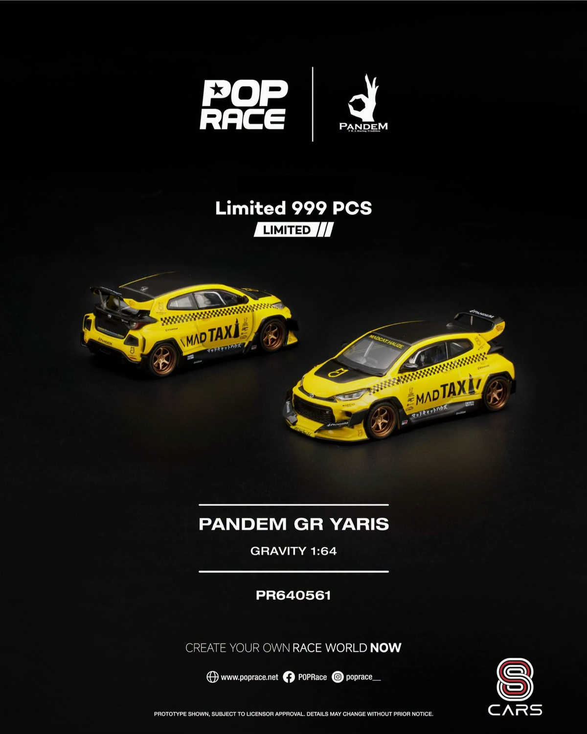 (Coming Soon) POPRACE 1:64 Pandem GR Yaris - 2026 Gravity Show UK