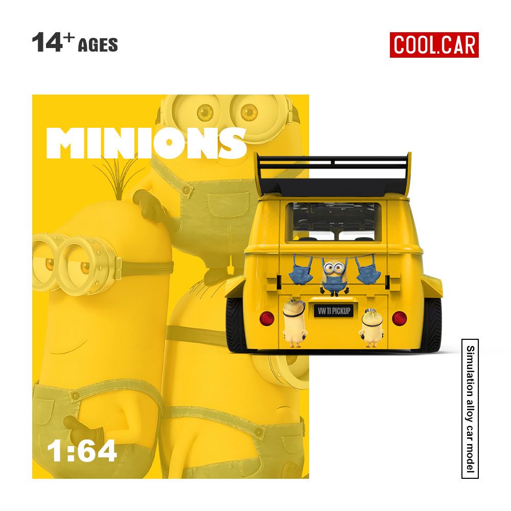 (Coming Soon) COOLCAR 1/64 VW T1 Pickup Minions Livery