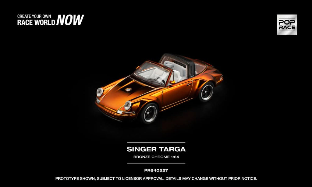 (Coming Soon) POPRACE 1:64 Singer Targa Bronze Chrome