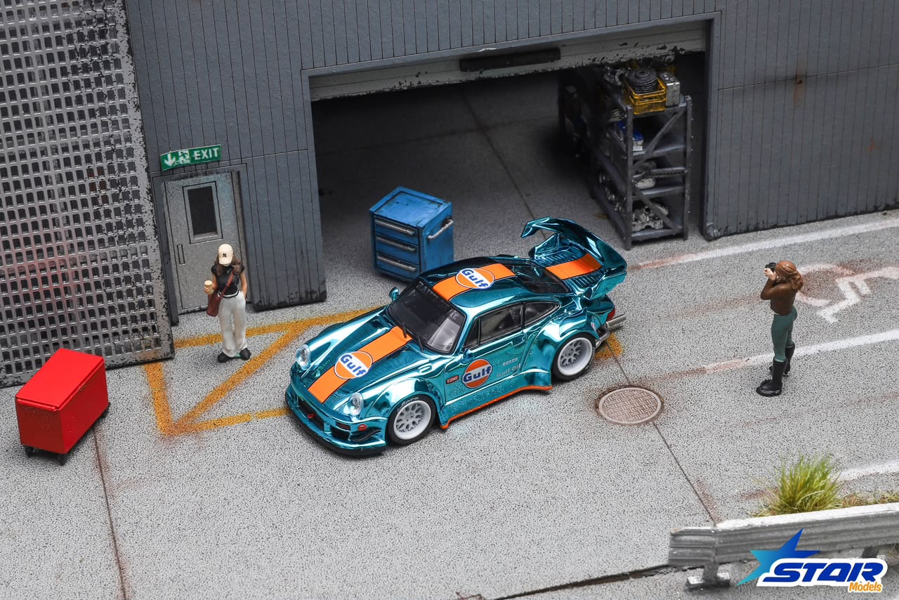 (Pre-Order) STAR MODEL 1:64 Rauh-Welt Widebody Modified RWB930 GT Wing Diecast Model - Gulf Livery