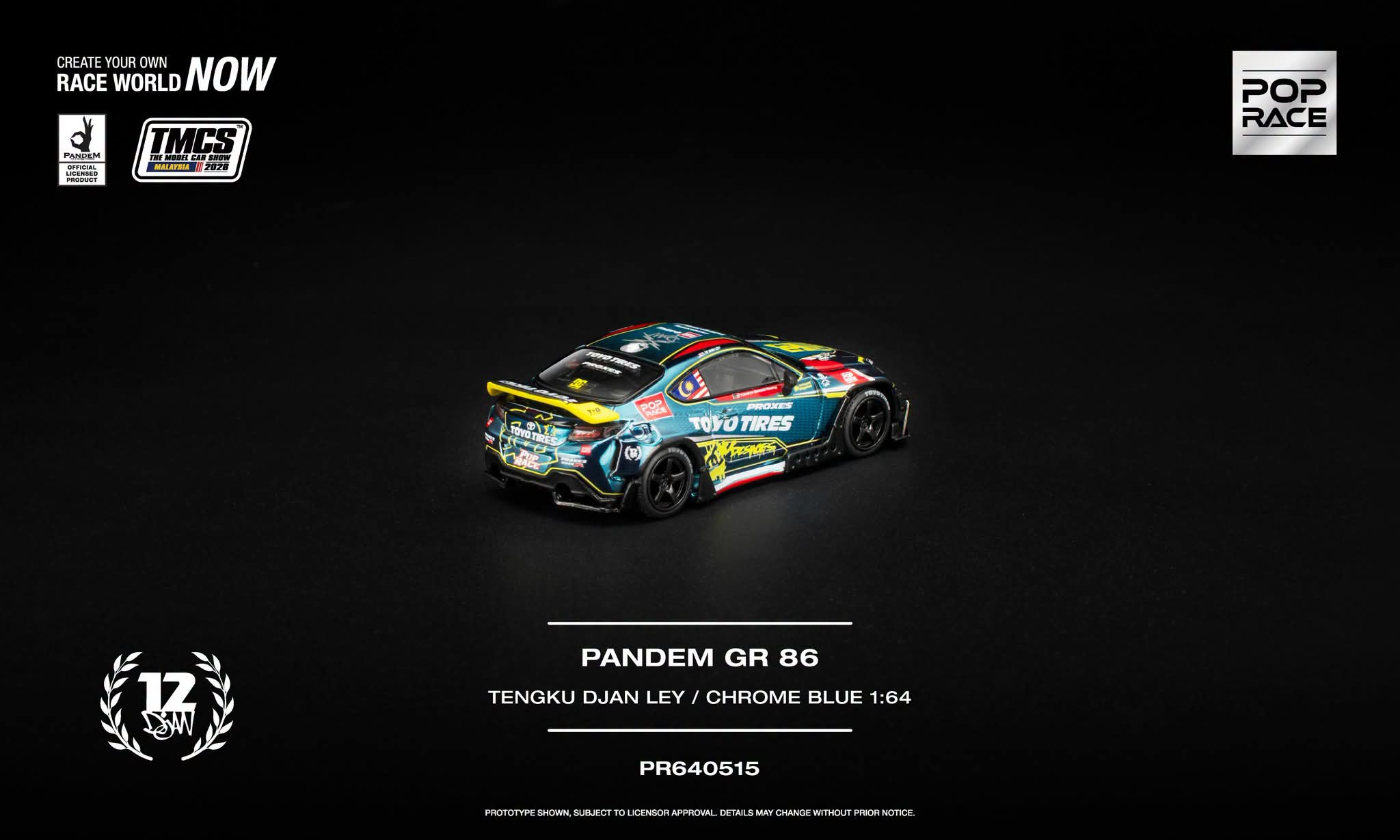 (Coming Soon) POPRACE 1/64 PANDEM GR86 TMCS Malaysia 2026 Special Edition