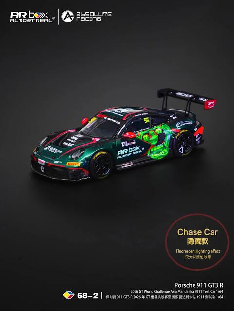 (Coming Soon) ALMOST REAL 1/64 Porsche 911 GT3 R 2026 GT World Challenge Asia Mandalika #911 Test Car