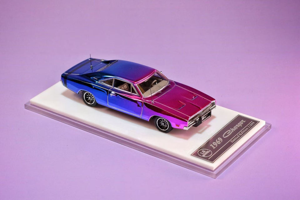 (Coming Soon) LSMODEL 1/64 1969 Dodge Charger - Chrome Iridescent (Blue/Purple)
