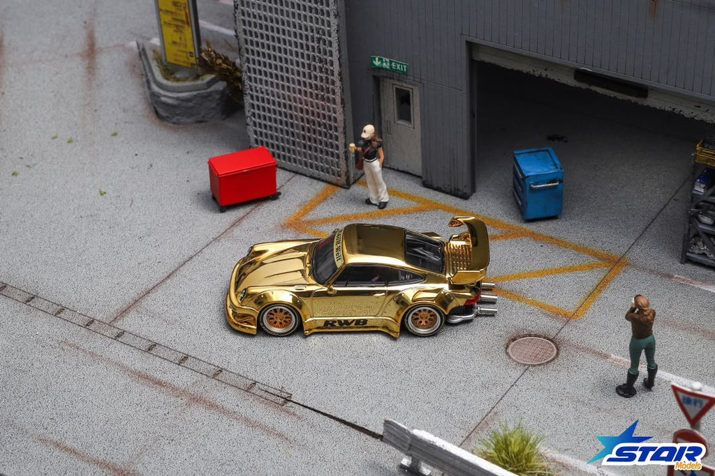 (Pre-Order) STAR MODEL 1:64 Rauh-Welt Widebody Modified RWB930 GT Wing Diecast Model - Gold