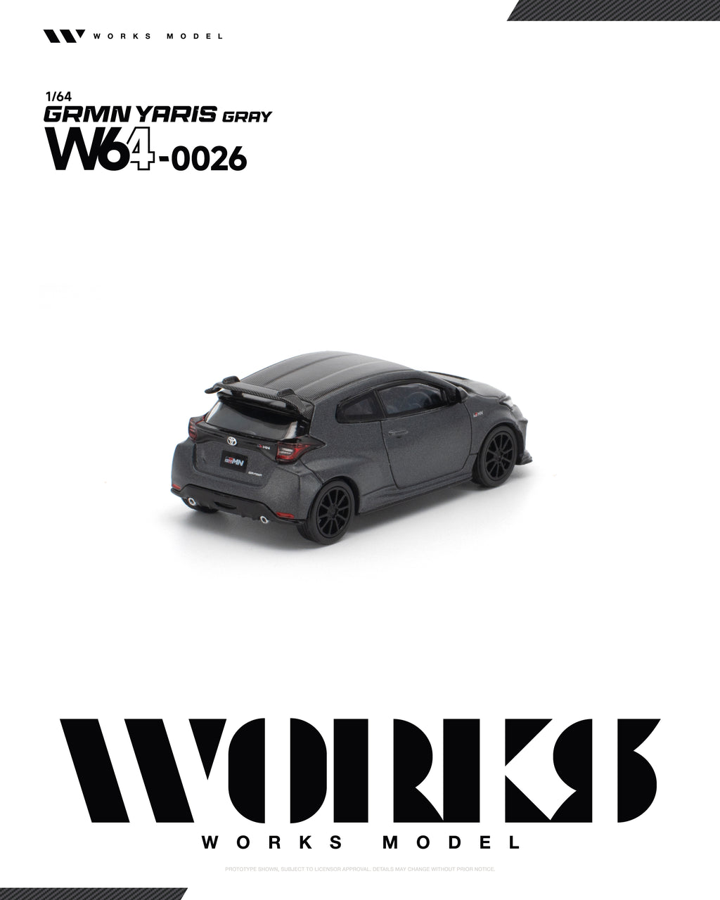 (Coming Soon) WORKS 1/64 TOYOTA GRMN YARIS -  GRAY