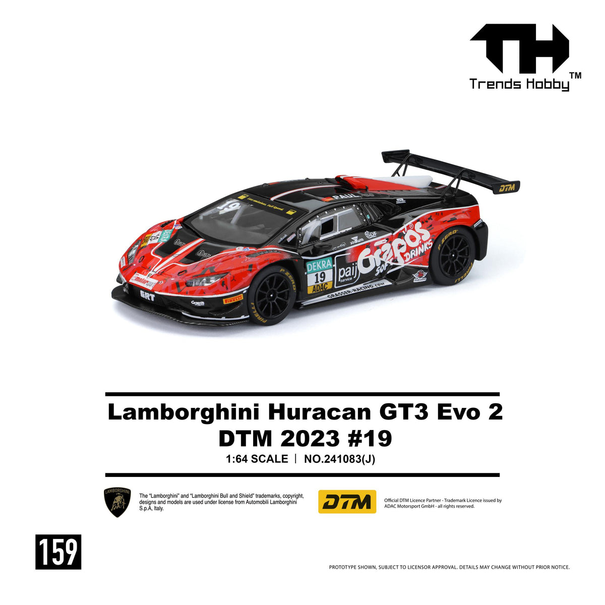 (Coming Soon) TRENDSHOBBY 1/64 Lamborghini Huracan GT3 EVO2 - DTM 2023 #19