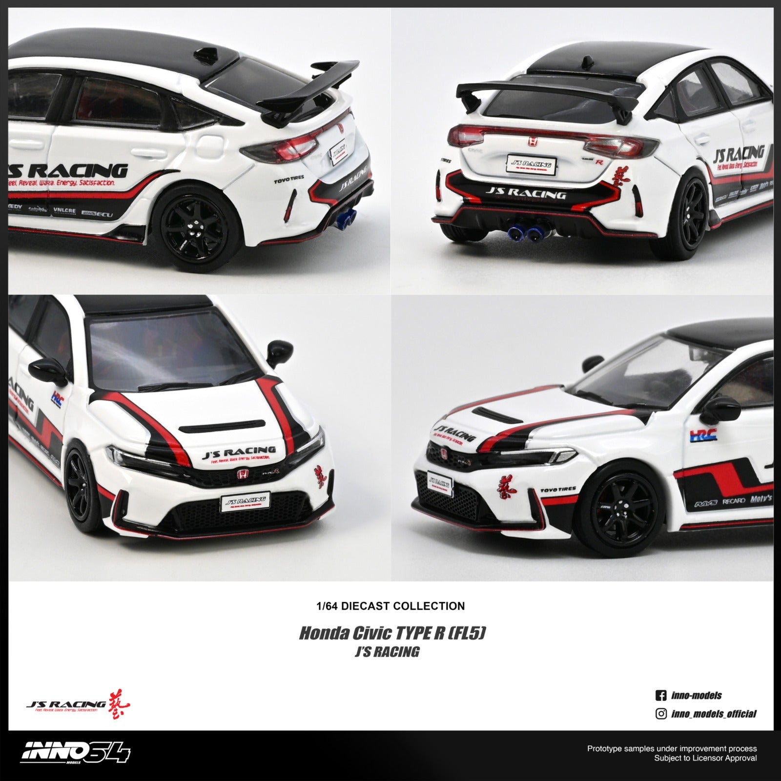 (Coming Soon) INNO64 1/64 HONDA CIVIC (FL5) J'S RACING
