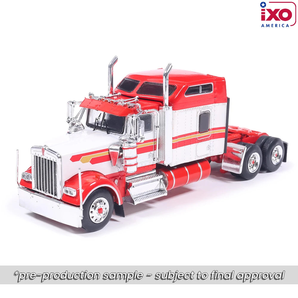 (Coming Soon) IXOAMERICA 1:64 1990 Kenworth W900 - Red and Gold stripe