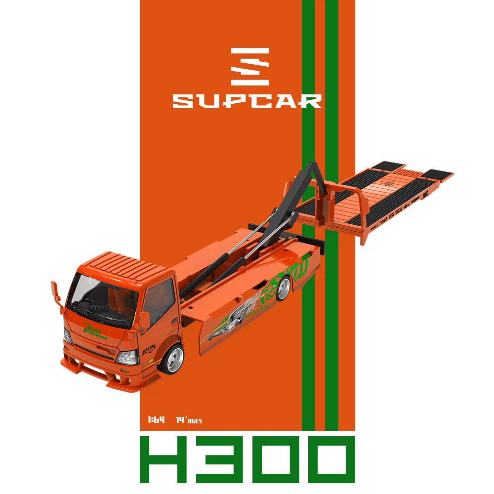 (Pre-Order) SUPCAR 1:64 H300 Flatbed Transport Trailer Fast and Furious Livery **DEADLINE July 1st, 2026**