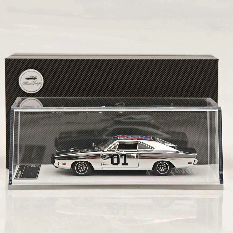 MINIFORGE 1/64 1969 Dodge Charger "General Lee" Chrome Diecast Metal