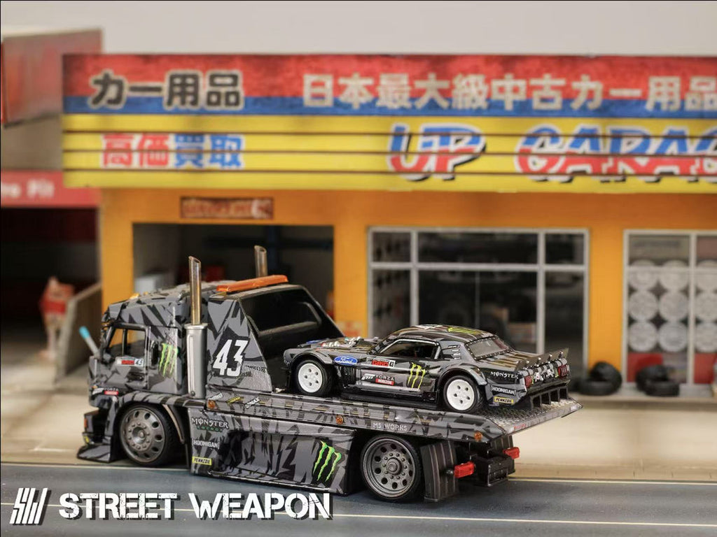 (Coming Soon) STREETWARRIOR 1:64 "Monster Livery" Ford Mustang 1965 Hoonicorn RTR V3 HORZON Car Diecast