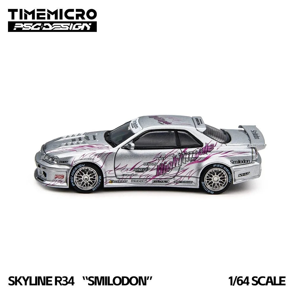 (Coming Soon) TIMEMICRO × PSC DESIGN 1:64 R34 "Tiger Tooth" Silver Nightingale