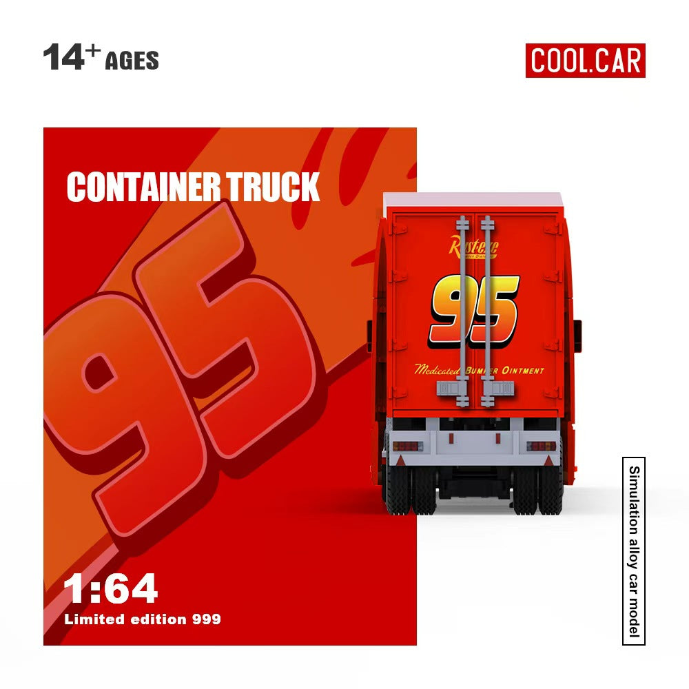 (Coming Soon) COOLCAR 1/64 Freightliner Lightning McQueen Livery Container Truck