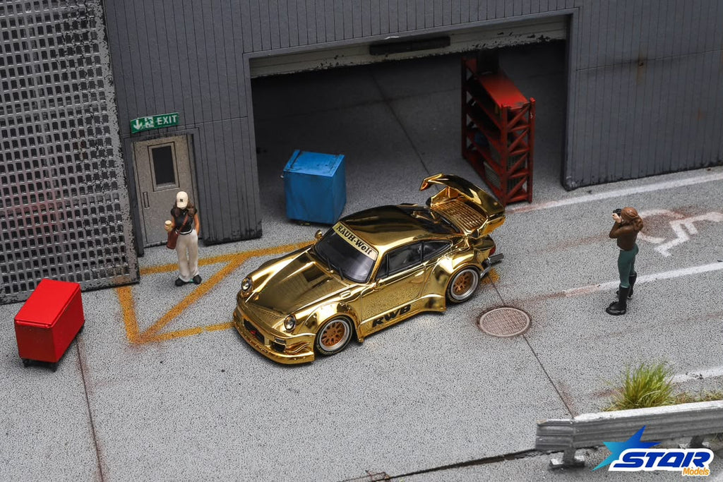 (Pre-Order) STAR MODEL 1:64 Rauh-Welt Widebody Modified RWB930 GT Wing Diecast Model - Gold