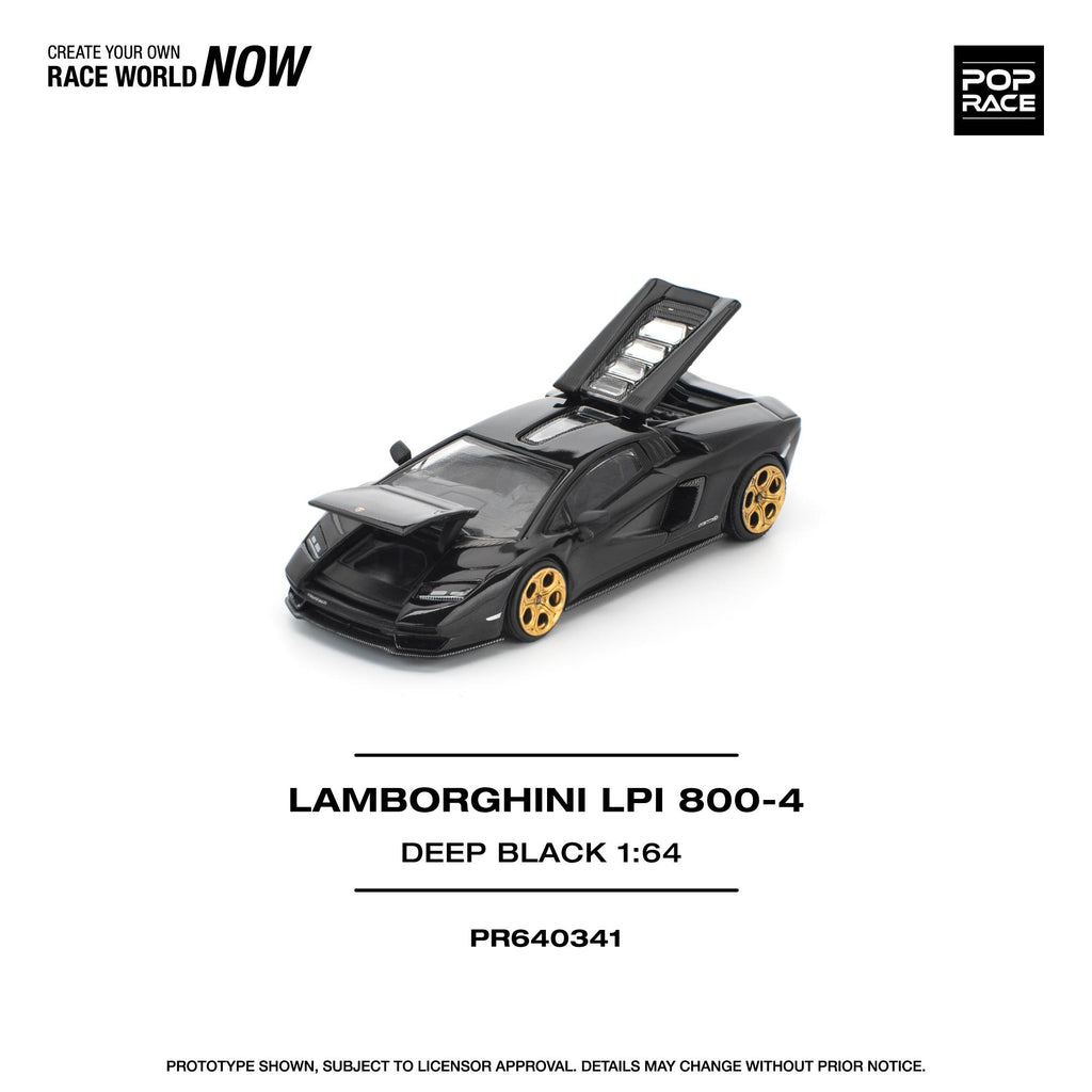 (Coming Soon) POPRACE 1/64 LAMBORGHINI COUNTACH LPI 800-4 DEEP BLACK