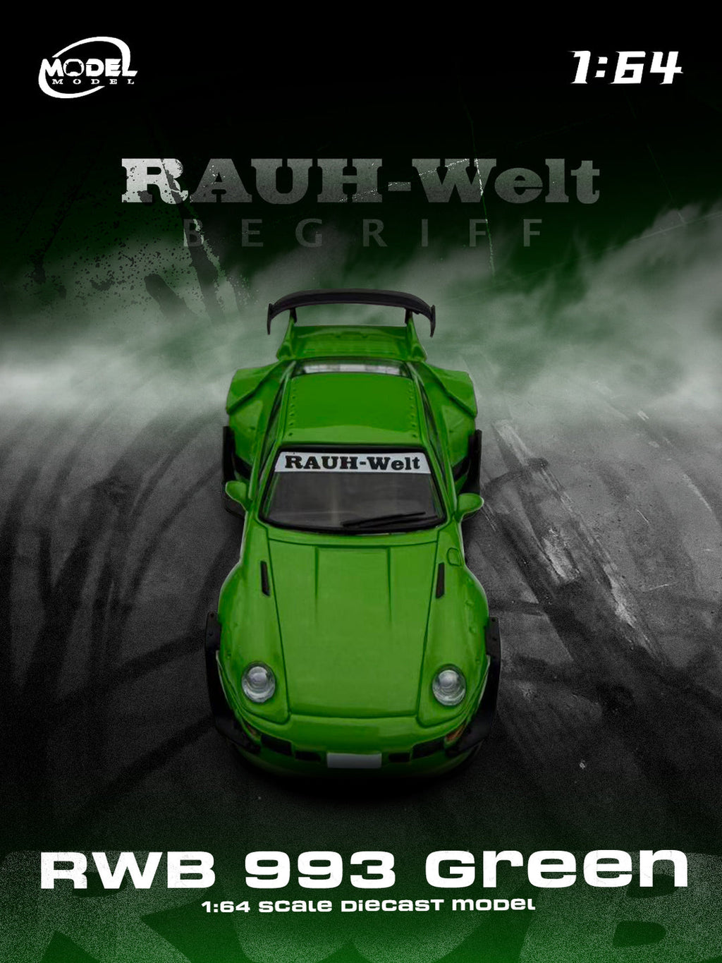 (Coming Soon) MODELMODEL 1:64 Porsche RWB993 - Green