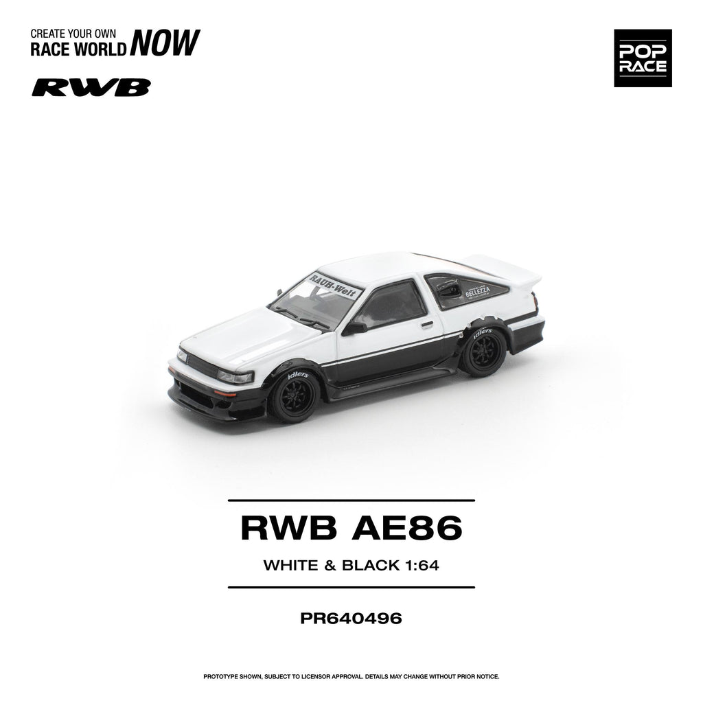 (Comimg Soon) POPRACE 1/64 RWB AE86 WHITE BLACK