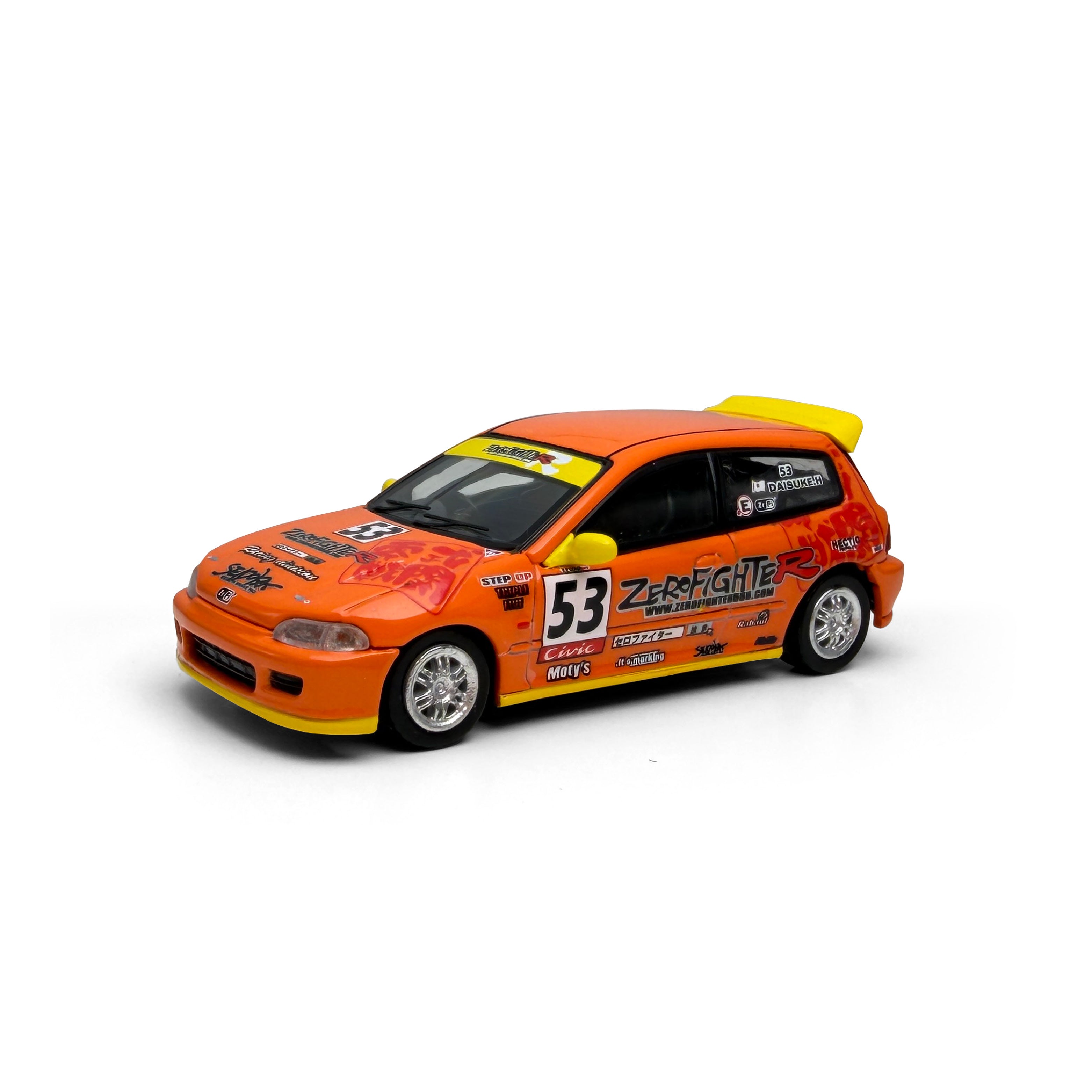 (Coming Soon) MODELMODEL 1/64 Honda Civic EG6 Orange Zero Fighter (Blister Pack)