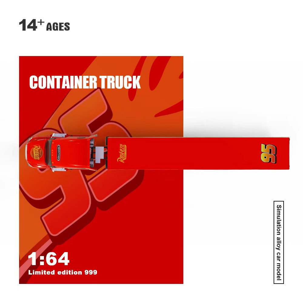 (Coming Soon) COOLCAR 1/64 Freightliner Lightning McQueen Livery Container Truck