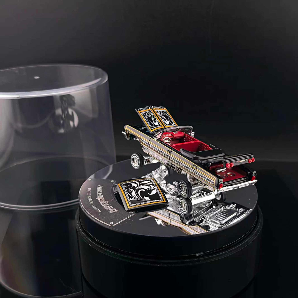 (Coming Soon) FINEWORKS64 1/64 Impala Lowrider Black Gold Bouncing Car