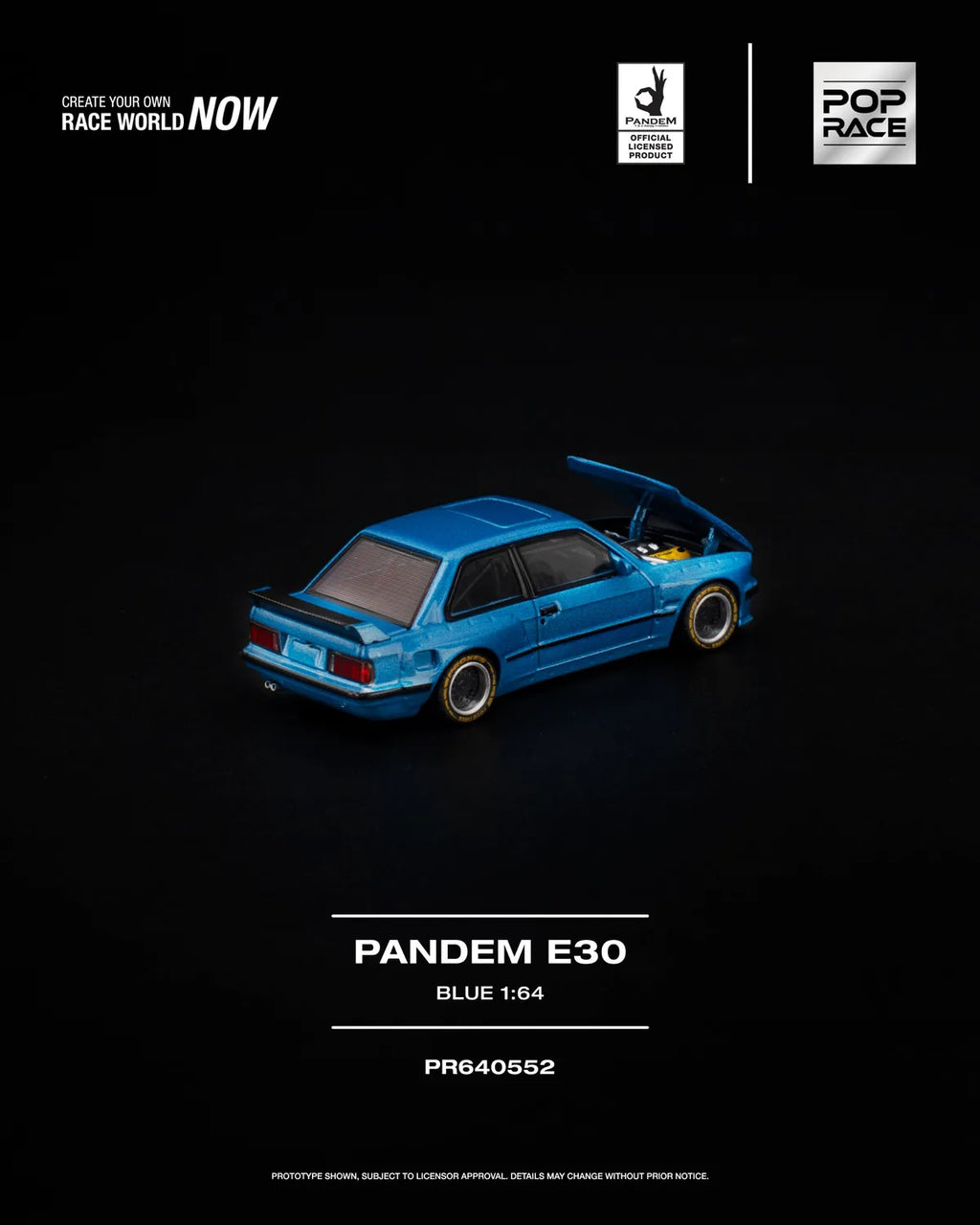 (Coming Soon) POPRACE 1:64 PANDEM E30 BLUE PR640-552