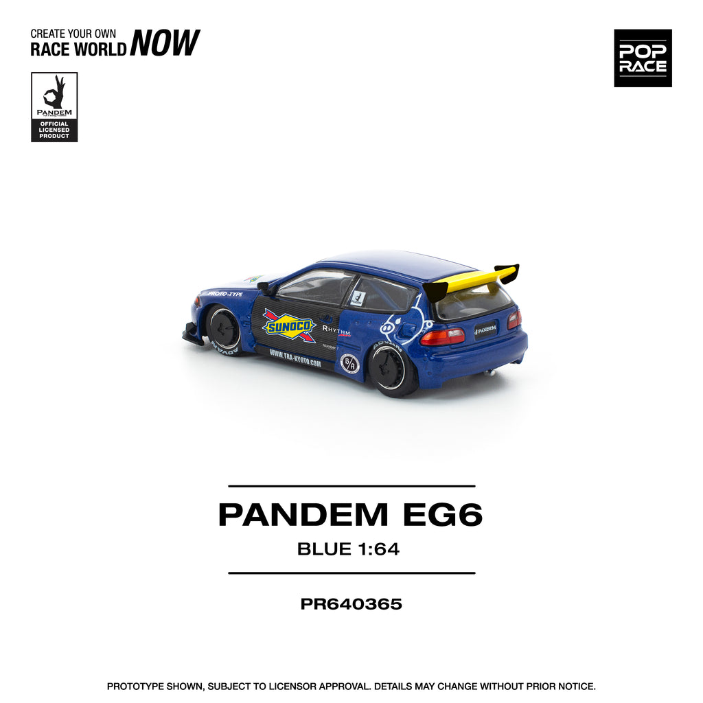 (Coming Soon) POPRACE 1/64 PANDEM Civic EG6 Blue/Black