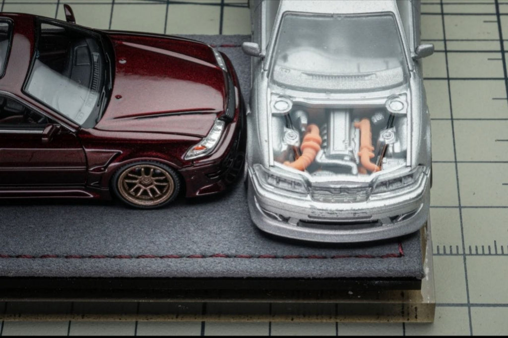 (Coming Soon) MORTALMODEL64 1:64 The Ridge Mark II JZX100 - Metalic Wine Red