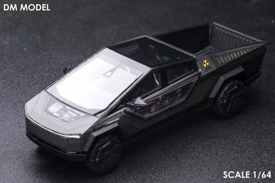 (Coming Soon) DM MODEL 1/64 Tesla Pickup Truck Black & Silver "Radiation" Livery