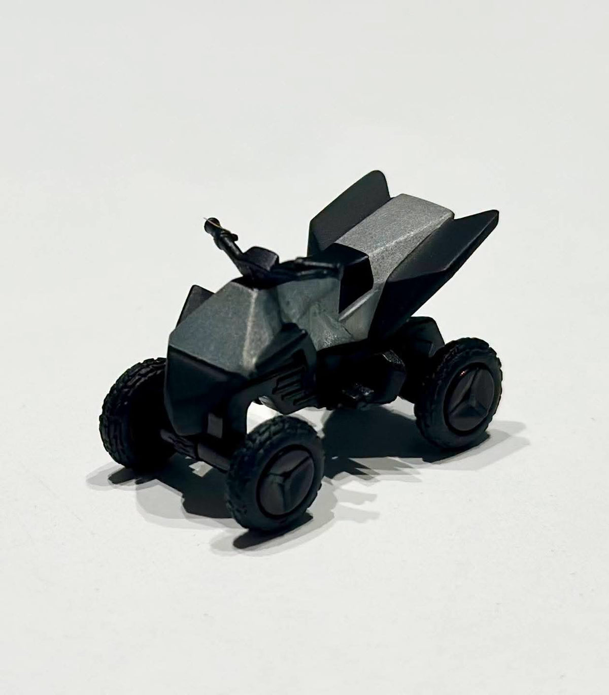 DM Model Tesla Cybertruck + Camper + Cyberquad (Metal Silver) Diecast Car Model Set