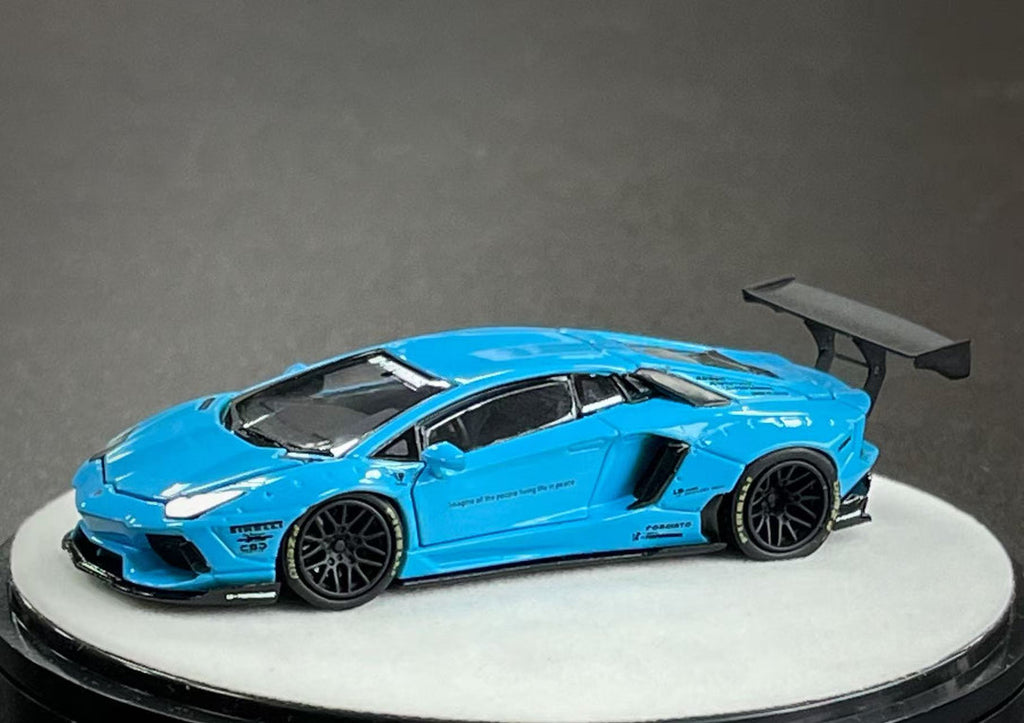 (Coming Soon) PGM 1:64 LBWK Lamborghini Aventador LP700-4 Blue - Luxury