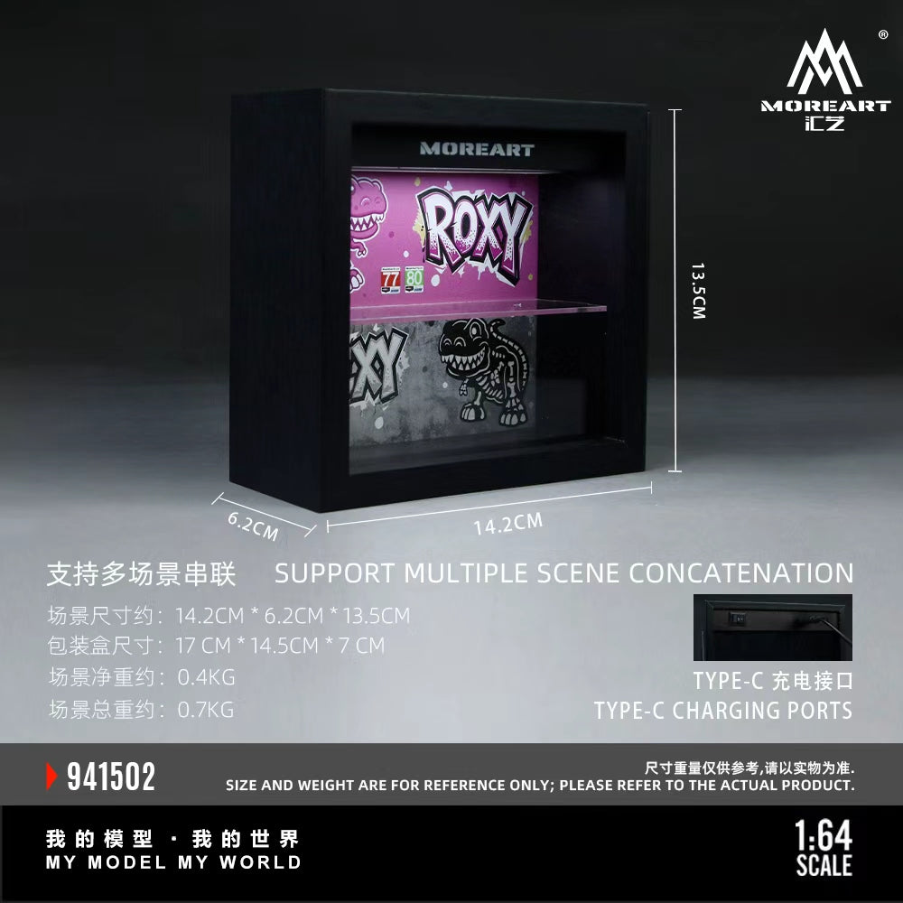 (Pre-Order) MOREART 1:64 Pink/Skelly Integrated Picture Frame - Dinosaur Painted Scene Model *DEADLINE July 2, 2026**