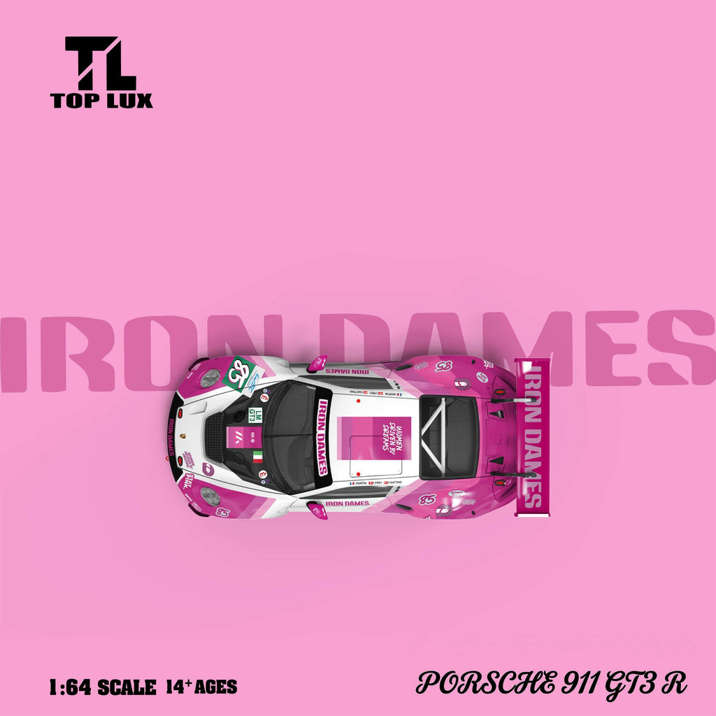 (Coming Soon) TOPLUX 1/64 Pink White 911GT3R Iron Dames Diecast Model