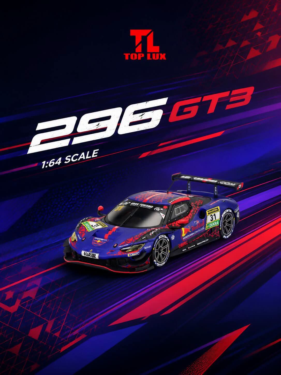 (Coming Soon) TOPLUX 1/64 296GT3 Red Bull 31# Diecast model