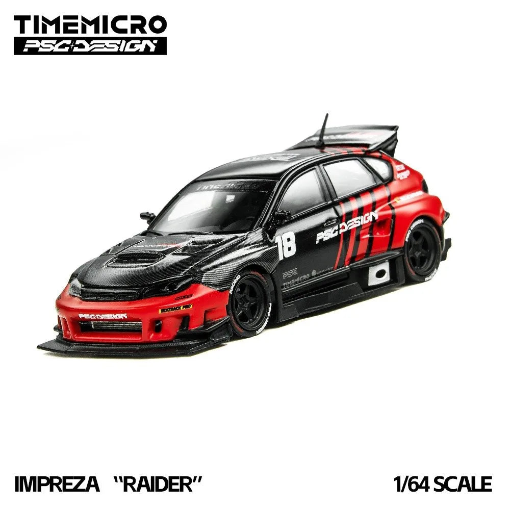 (Coming Soon) TIMEMICRO × PSC DESIGN 1:64 Impreza "Raider" Red & Black