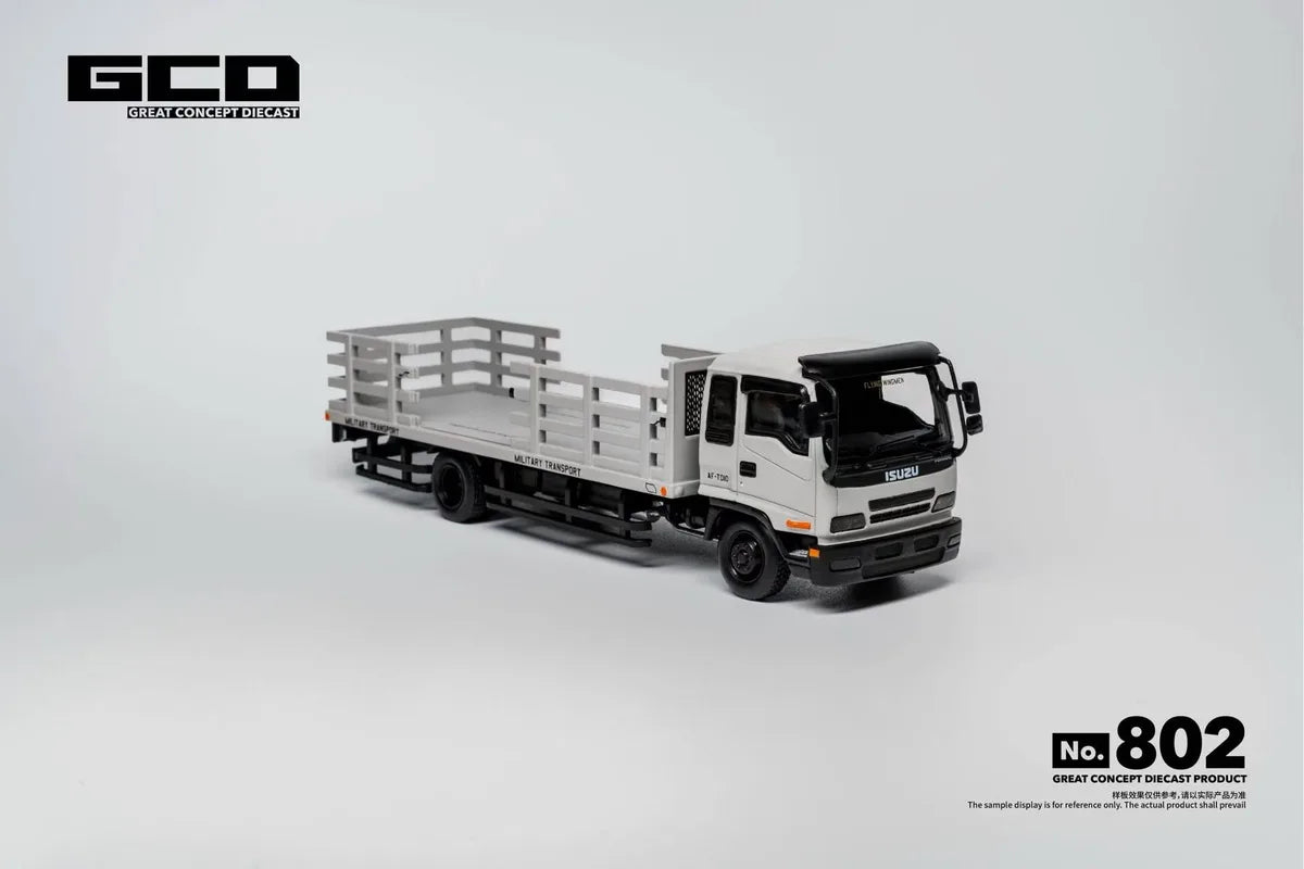 (Coming Soon) GCD 1:64 Isuzu Motors: Forward Series Medium-Duty Dropside Truck Matte Grey