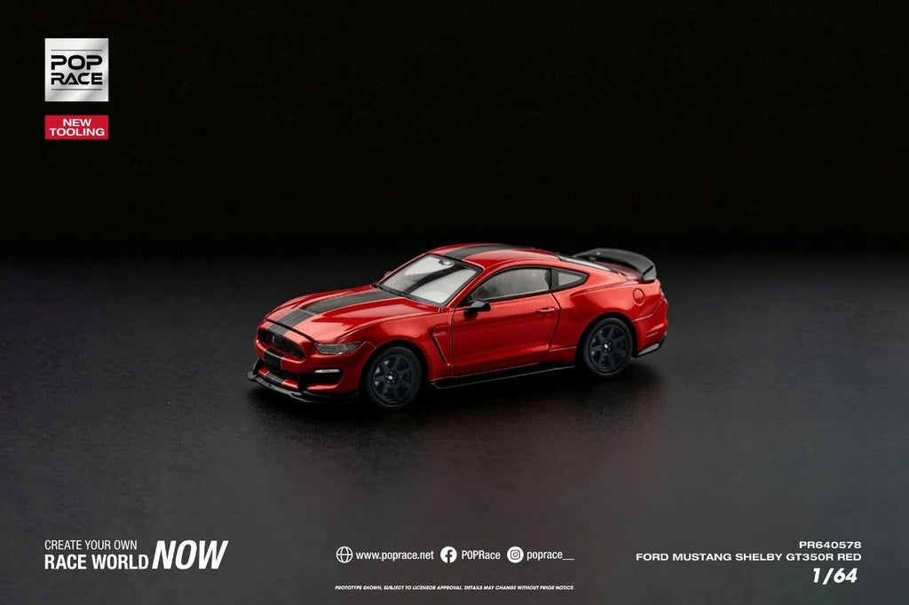 (Pre-Order) POPRACE 1/64 Ford Mustang Shelby GT350R Race Red