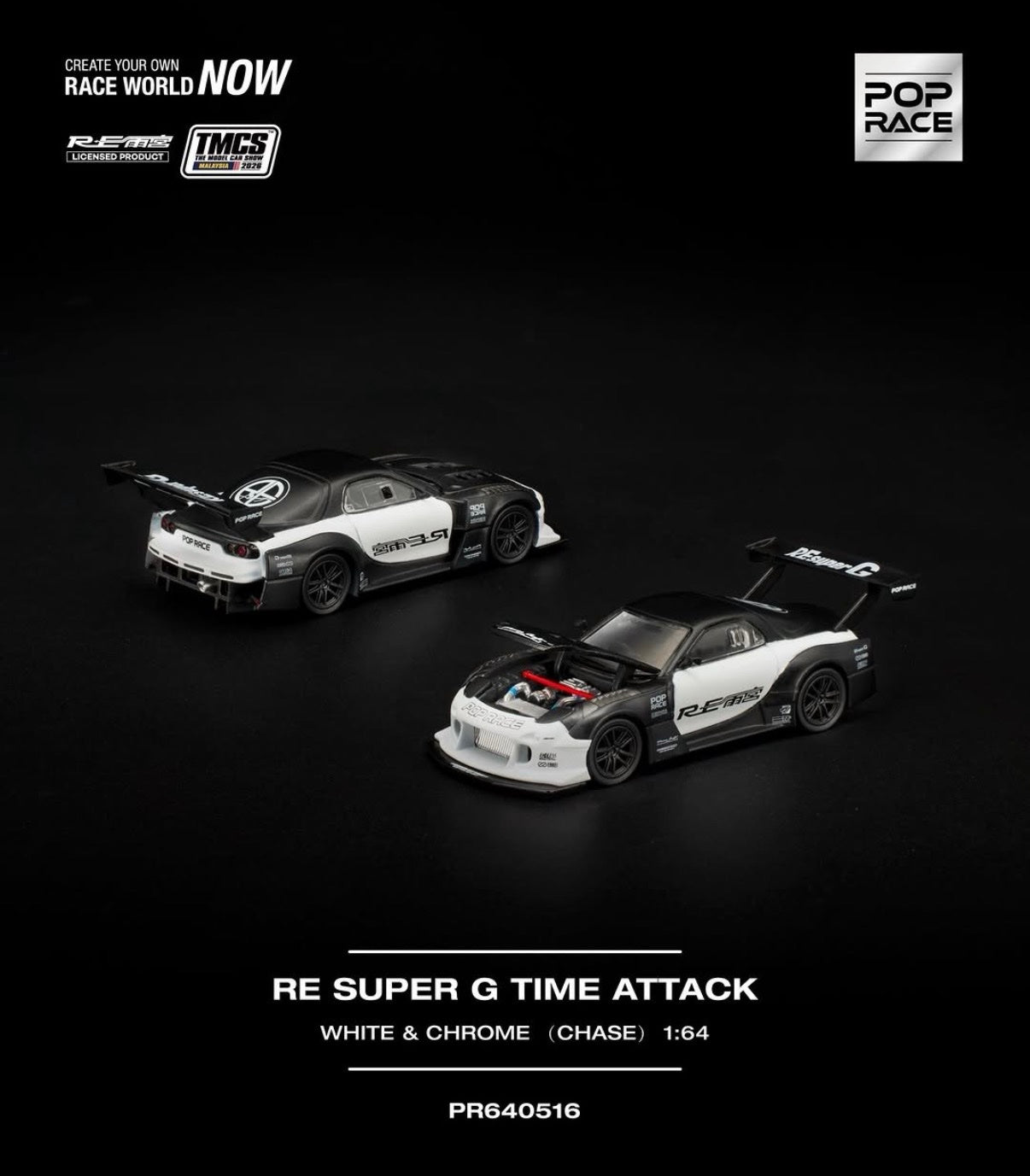 (Coming Soon) POPRACE 1/64 RE SUPER G TIME ATTACK TMCS Malaysia 2026 Special Edition **CHASE CARS ARE RANDOMLY PACKED**