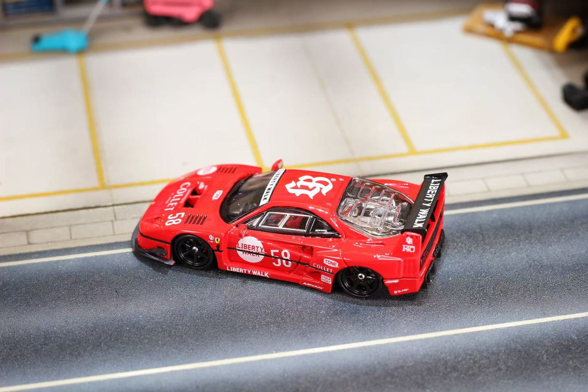 (Coming Soon) GHOST PLAYER 1/64 LBWK F40 Diecast - Red #58
