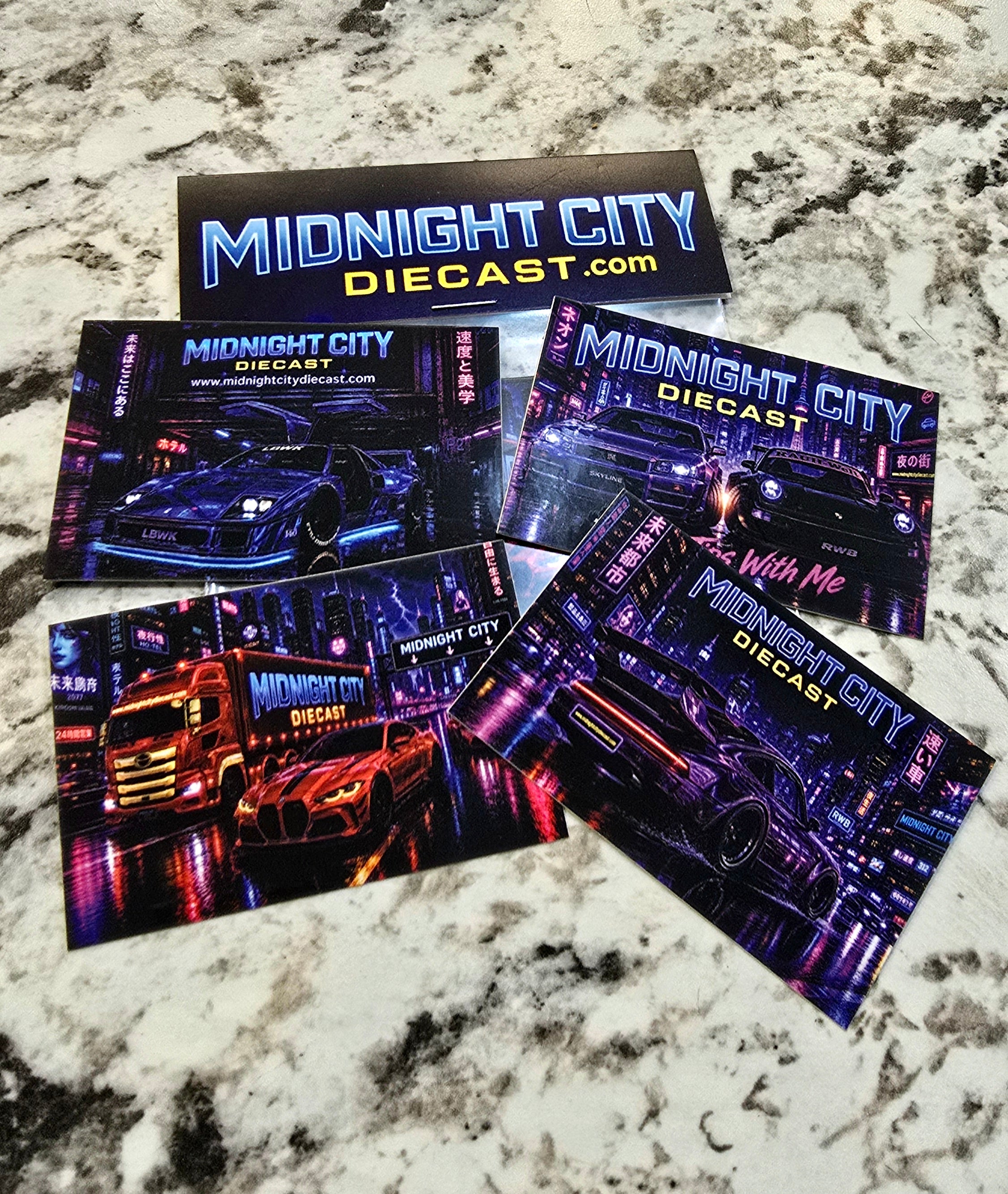 Midnight City Diecast 4 pcs Sticker Pack