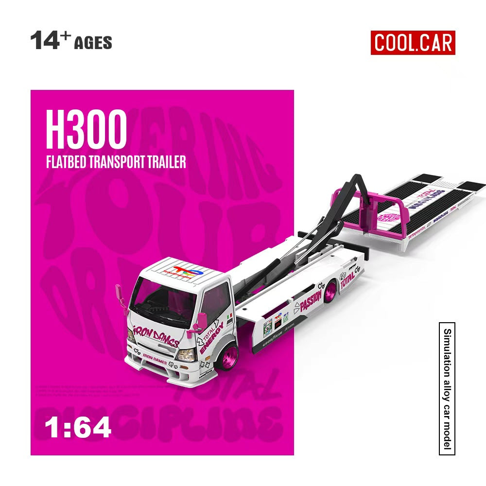 (Coming Soon) COOLCAR 1/64 Hino H300 FLATBED TRANSPORT TRAILER