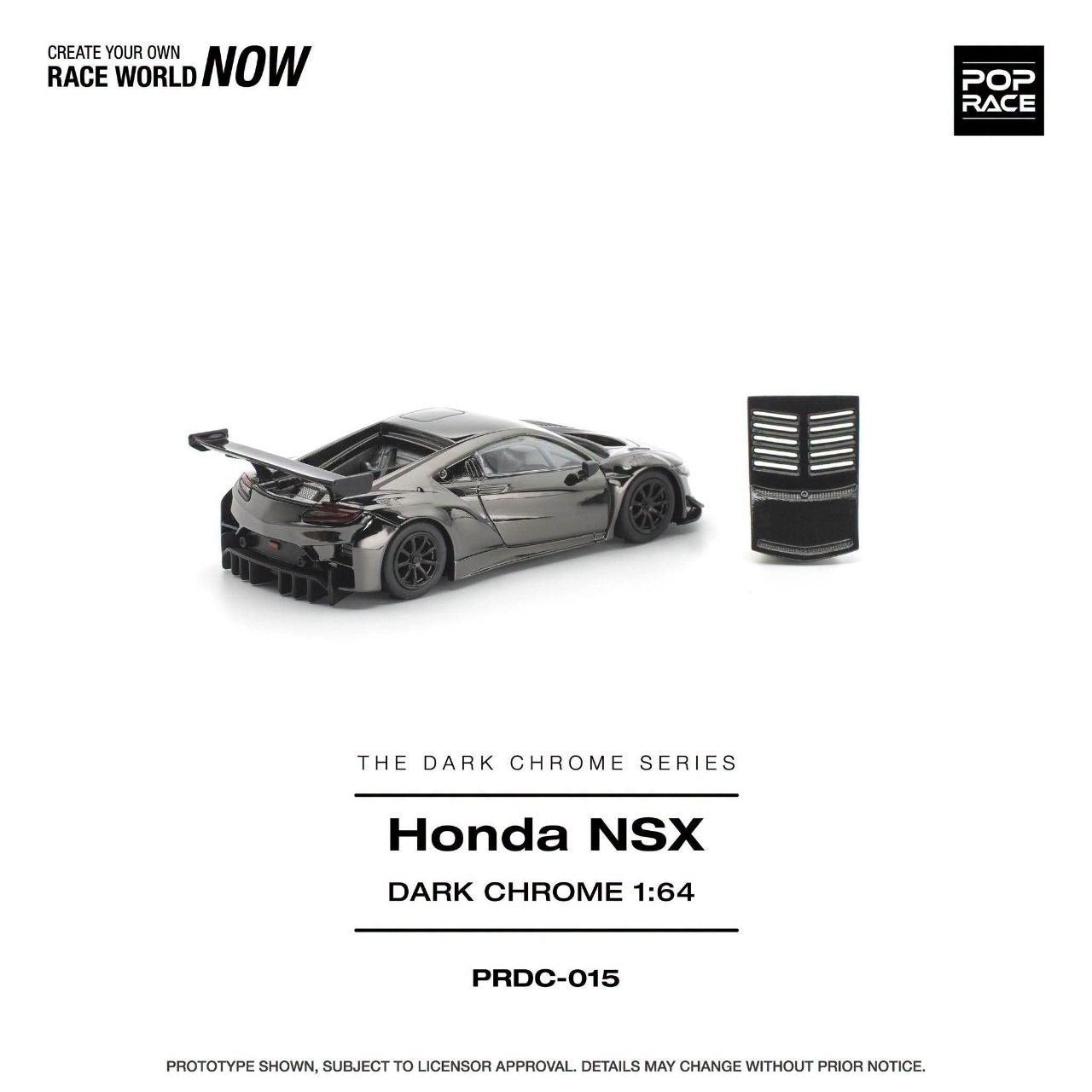 (Coming Soon) POPRACE 1:64 Honda NSX GT3 EVO22 - Dark Chrome