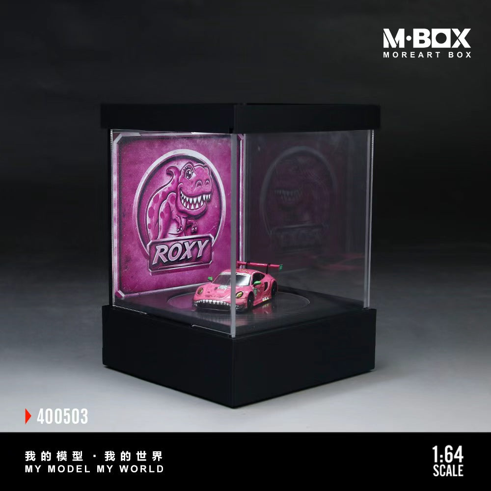 (Coming Soon) MBOX 1/64 DINOSAUR PAINTED LIGHT ROTATING EXHIBITION HALL - Pink Dinosaur