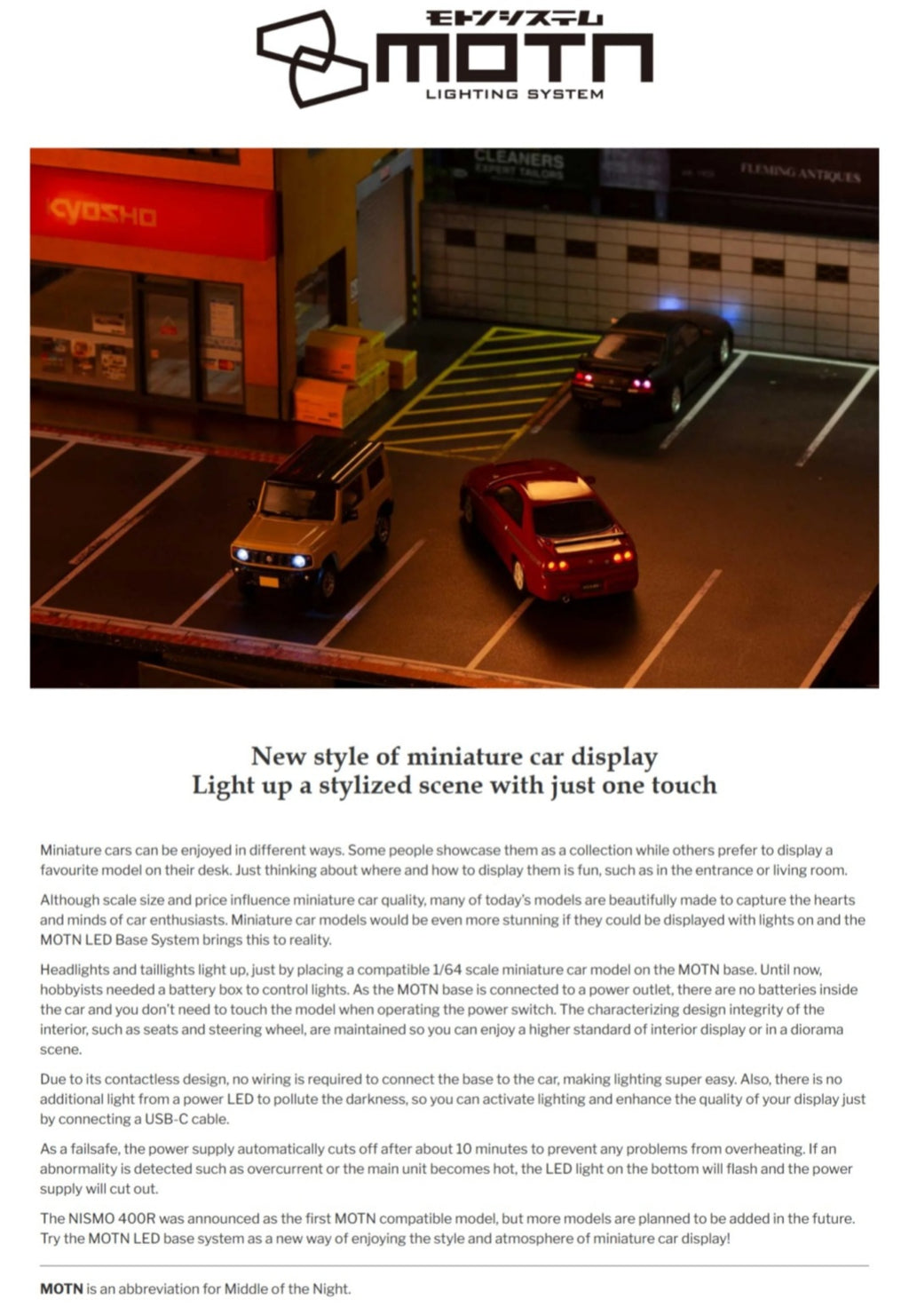 (Coming Soon) KYOSHO MOTN LED BASE SYSTEM (Base System For 1:64 Kyosho Models)