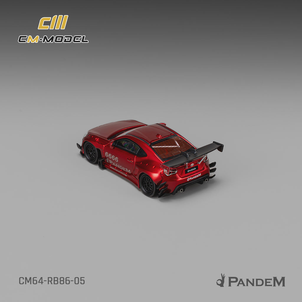 (Coming Soon) CM MODEL 1/64 Toyota GT86 Pandem Widebody V3.5 Metallic red