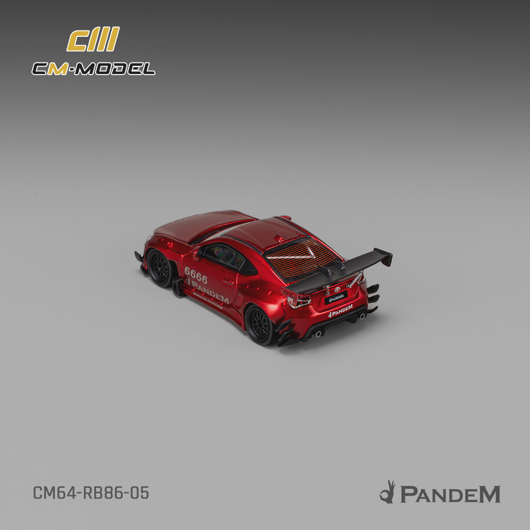 (Coming Soon) CM MODEL 1/64 Toyota GT86 Pandem Widebody V3.5 Metallic red
