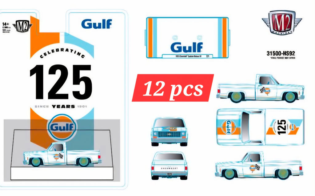 (Pre-Order) 12pcs M2MACHINES 1:64 Gulf 1973 Chevrolet Deluxe 10 (DEADLINE August 3rd, 2026)