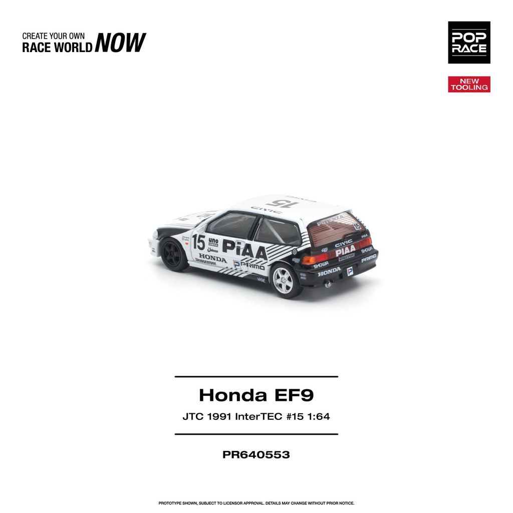 (Coming Soon) POPRACE 1/64 HONDA CIVIC (EF9) #15 JTC 1991 InterTEC NEW TOOLING