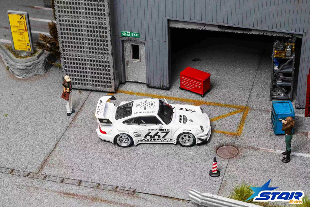 (Pre-Order) STAR MODEL 1:64 Rauh-Welt Widebody Modified RWB964 GT Wing Diecast Model - CoastCycle White 667#