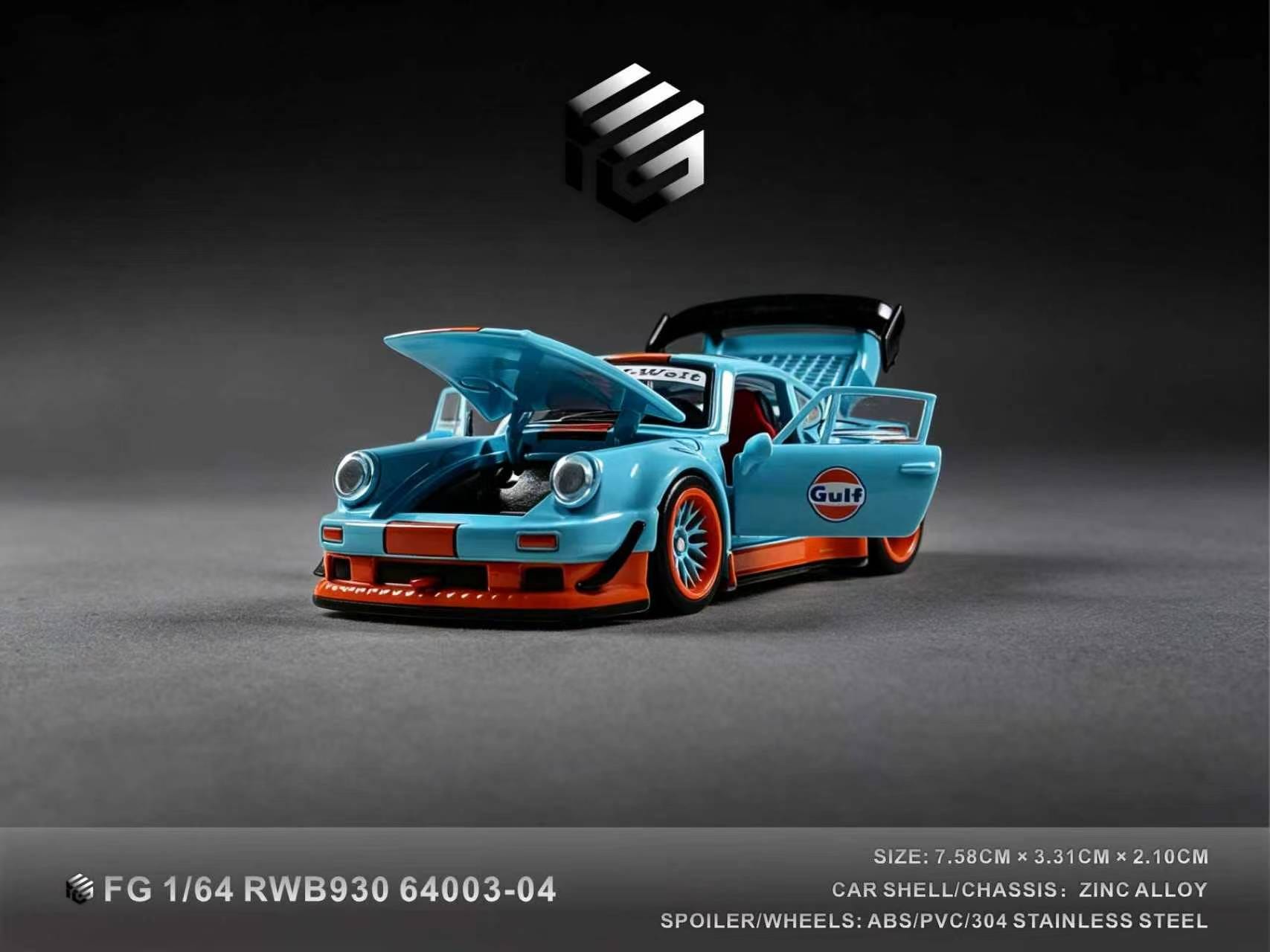 (Coming Soon) FG 1:64 RWB930 Gulf Blue Diecast